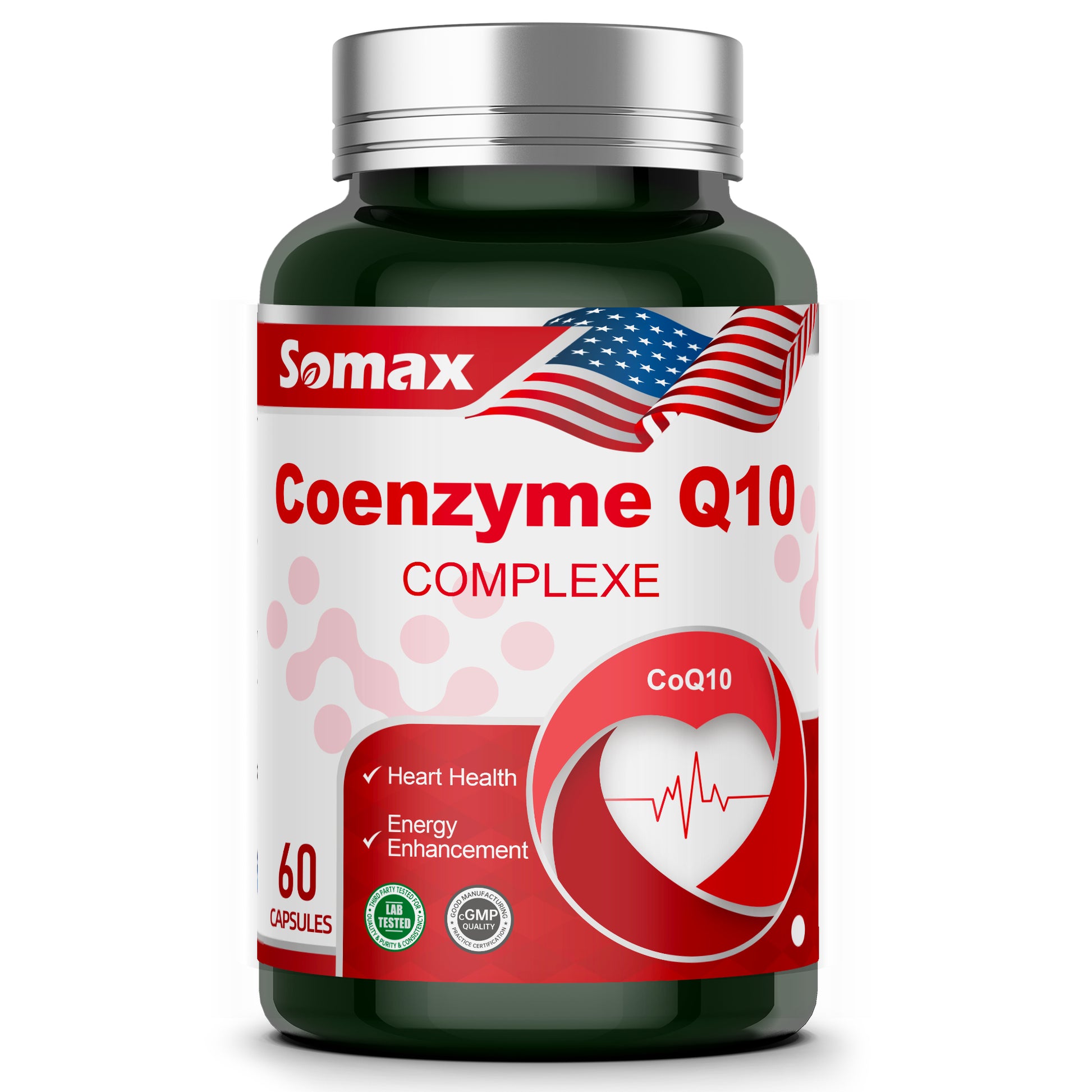 Somax Coenzyme Q10 Complex 200mg Ubiquinol - 60 Softgels for Heart Health and Energy Enhancement, USP Verified, Gluten-Free, Naturally Fermented, Made in USA